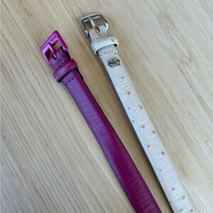 Lauren Ralph Lauren Pink and Ivory Leather Belts